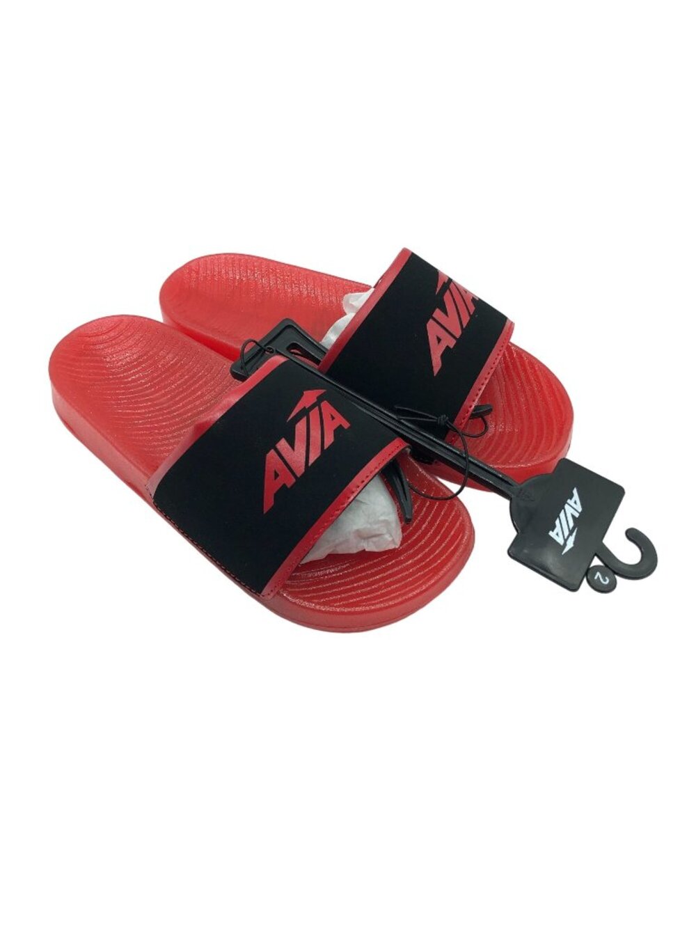 Avia Boys Avi-Light Up Sandals Slides Logo Black Red 1